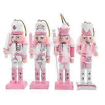 4pcs Nutcracker Table Decorations Nutcracker Christmas Decor Set Pink Nutcracker Figure Ornaments