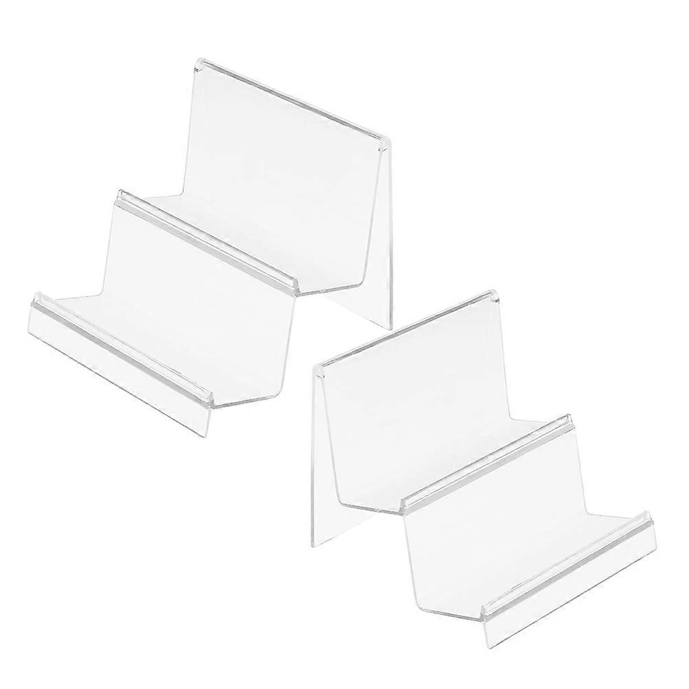 Clear Acrylic Wallet Display Stand Holder for Desktop Organizer 2Pcs