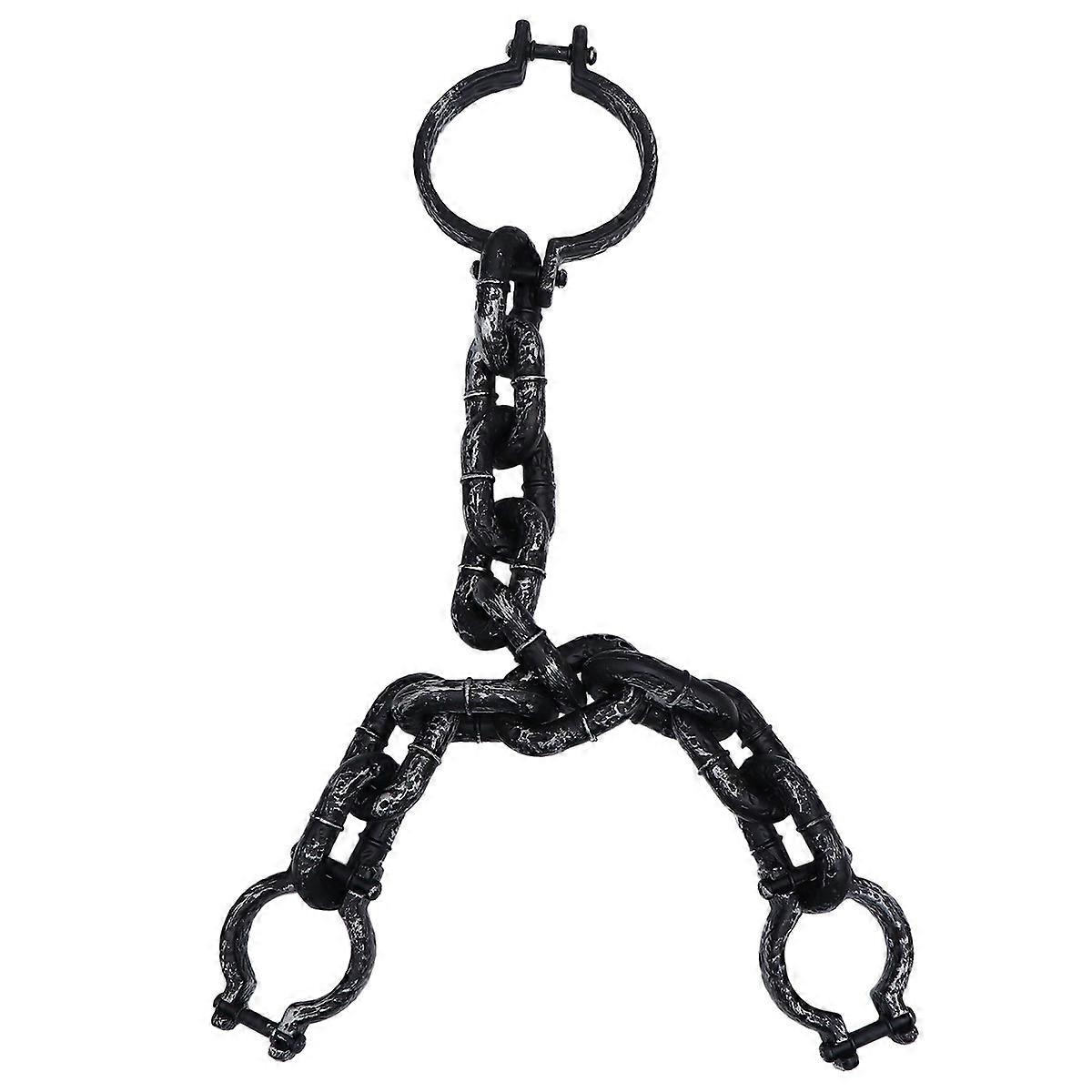 Prop Halloween Handcuffs for 2Pcs Plastic Big Buckle Chain Performance