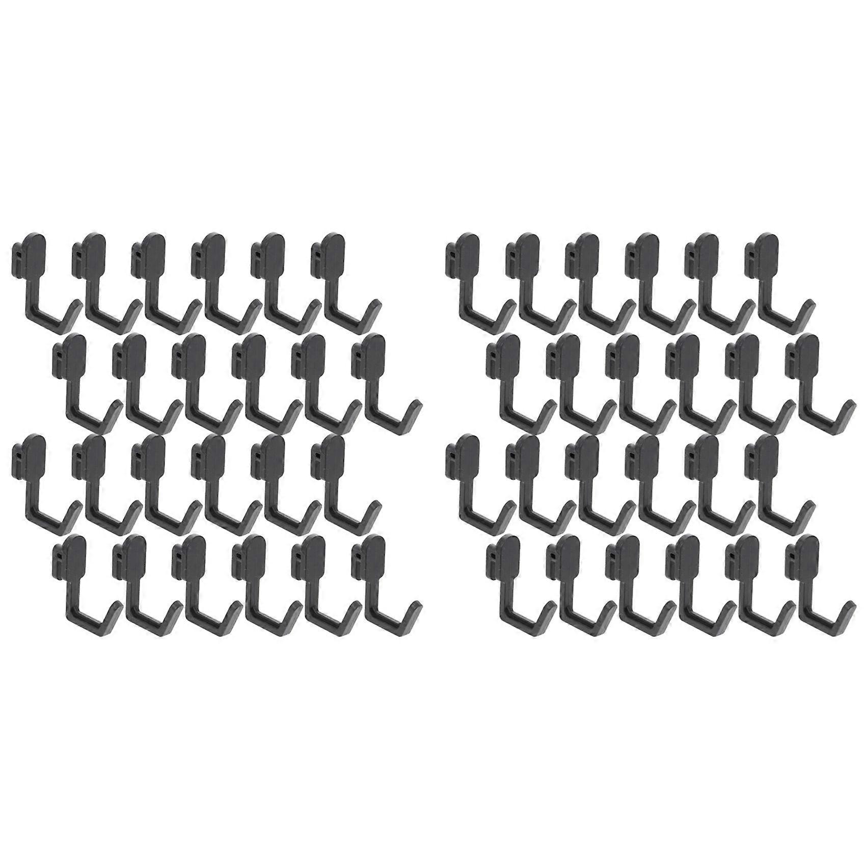 48Pcs Pegboard Hooks J Shape Pegboard Hook Peg Board Tool Organizer Accessories, Black
