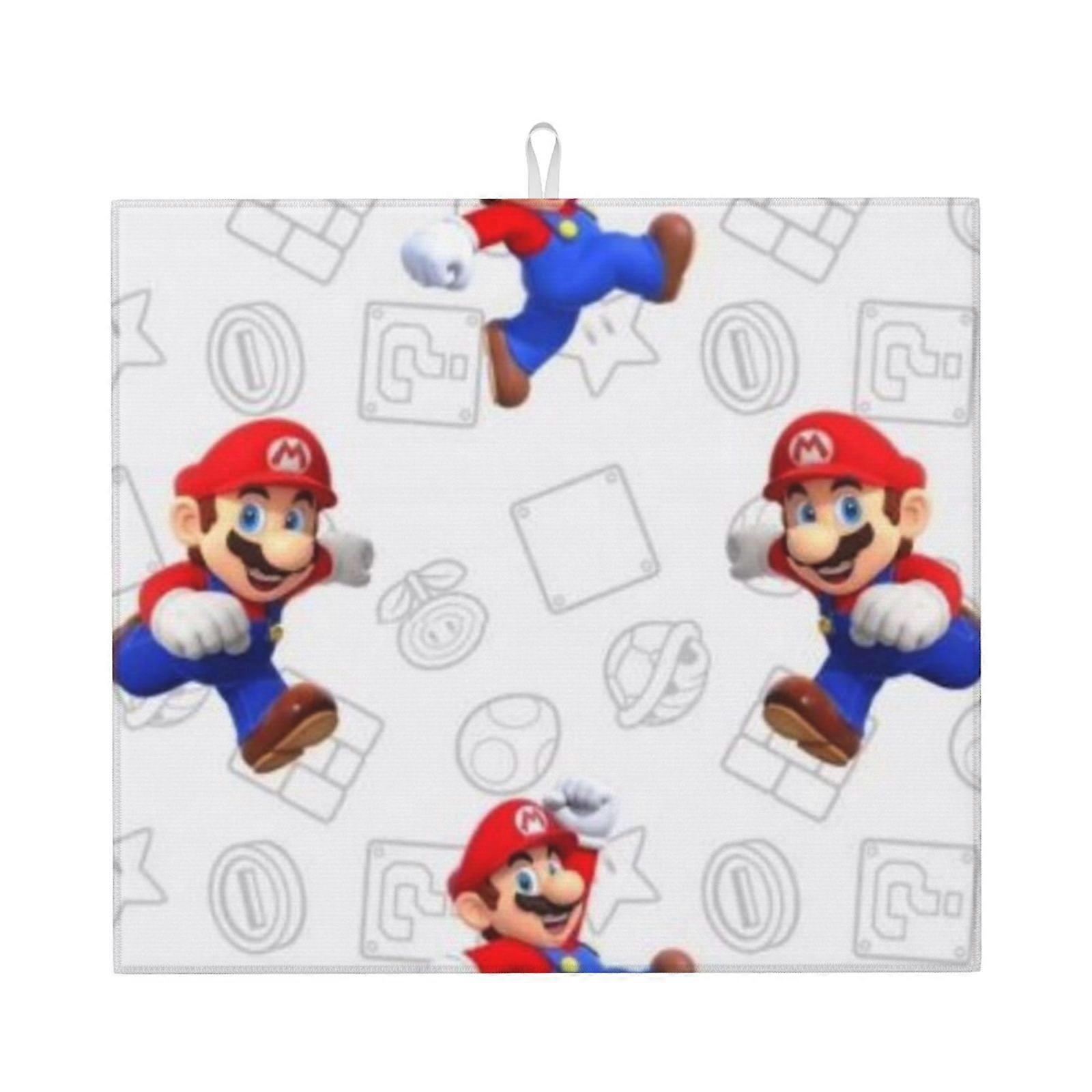 Mario Dish Drying Mat For Kitchen Counter, Microfiber Dish Mat, Fast Absorbent Draining Pad