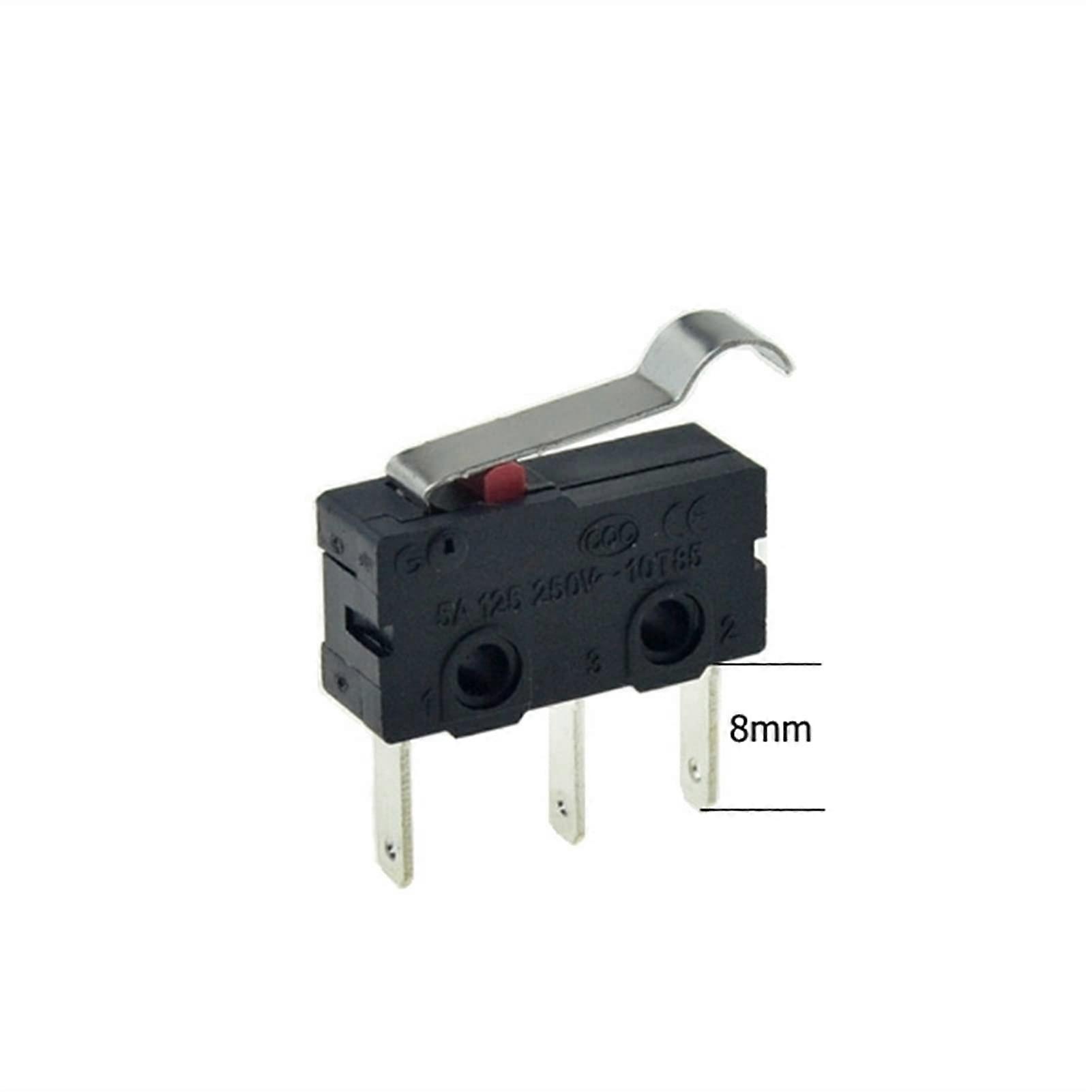 5Pcs SPDT Roller Lever Micro Limit Switch NO NC 3 Pins Long Terminal 5A 125V 250V