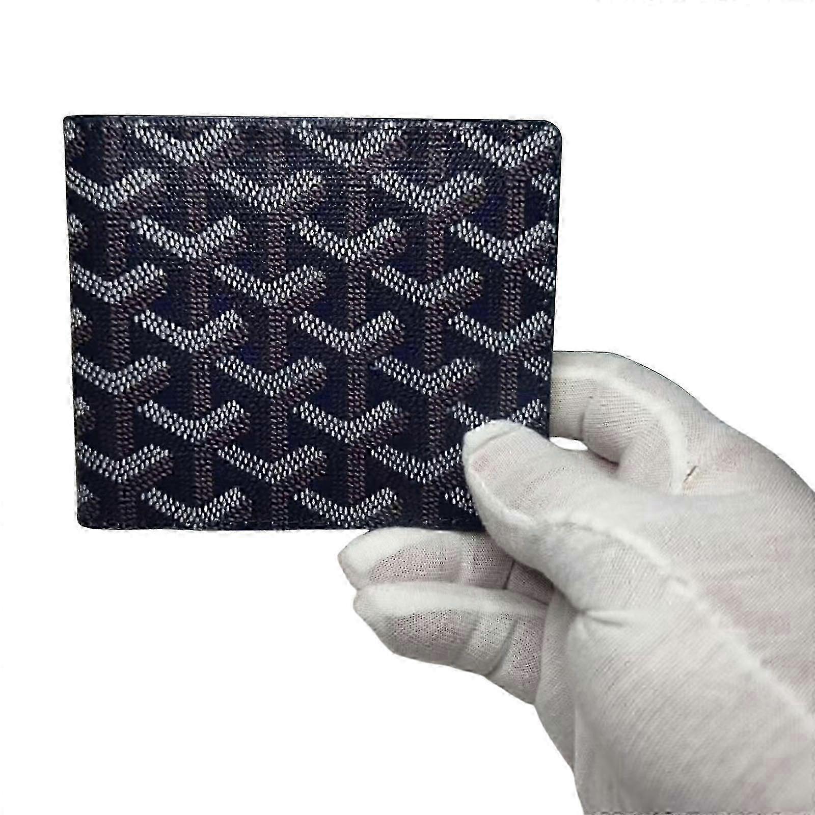 Leather Wallet for Minimalist Carry, Compact Houndstooth Print Card Holder Purse
