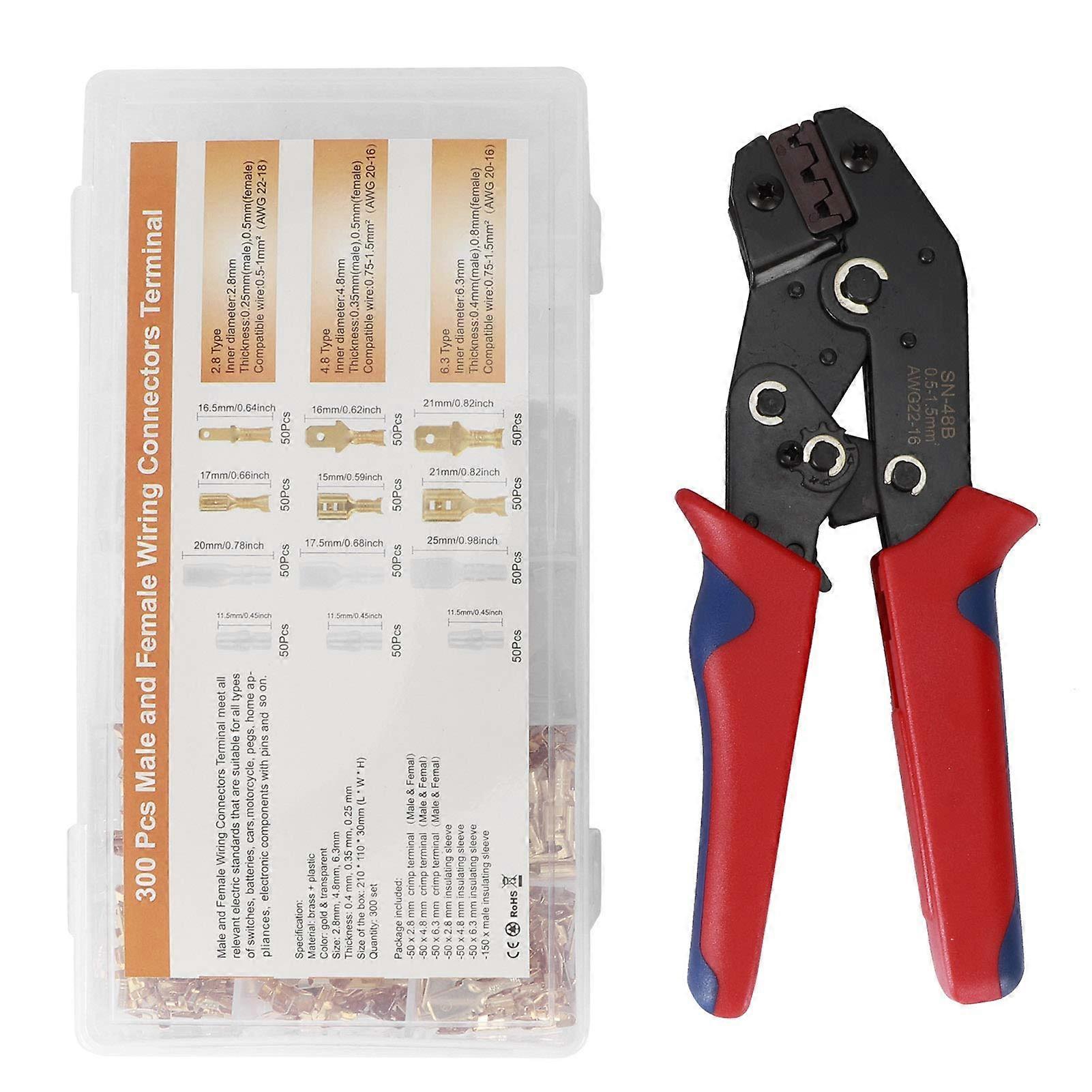 Wire Crimping Tool with 600PCS Connector Kit, Precision Cable Crimper and Stripper for Electricians