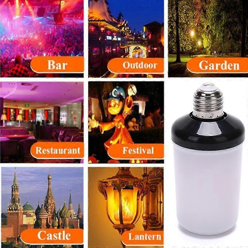 1Pc Led Flame Effect Fire Light Bulb E27 Simulated Nature Flicker Lamp Decor