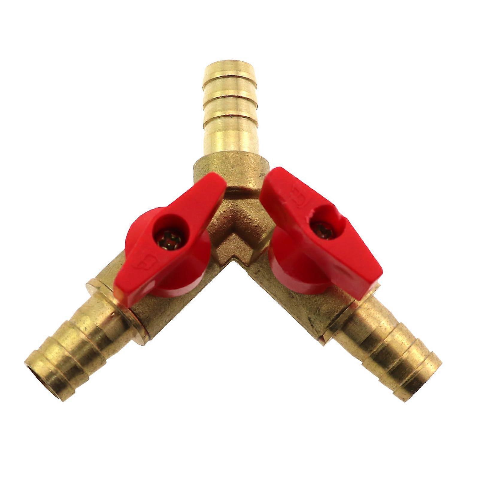 3/8 Inch Gas Y Splitter Valve with Dual Flow Control, Durable Copper 3Way Propane Connector