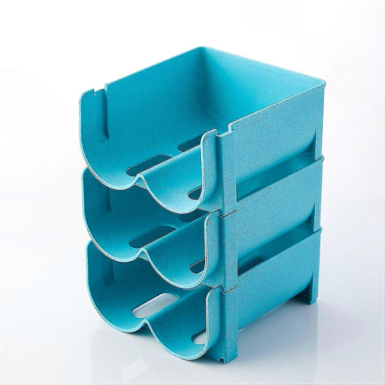 3-Piece Stackable Plastic Wine Rack for Refrigerator Storage Organization Solution