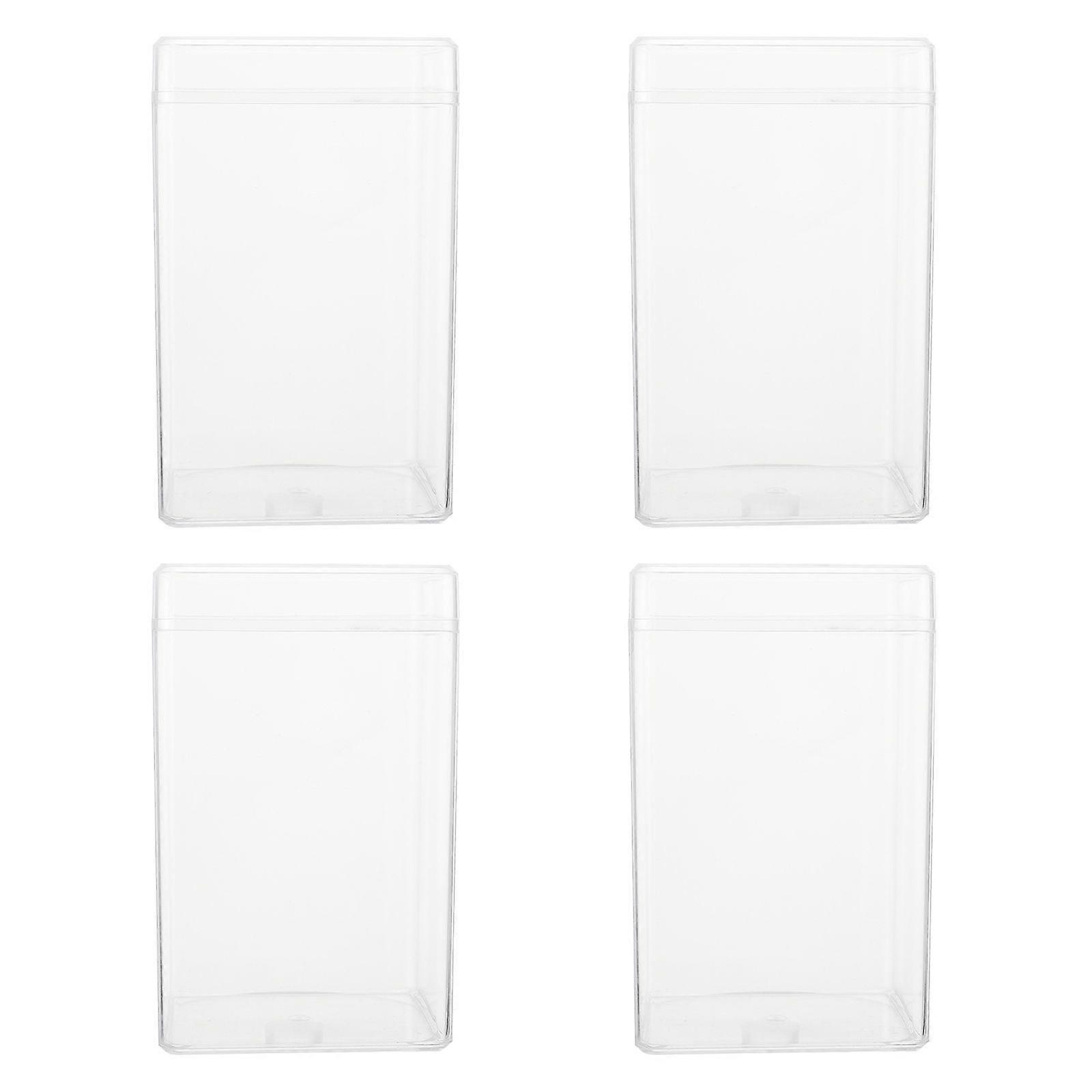 4pcs Acrylic Display Box Dust-proof Storage Show Box Transparent Storage Case