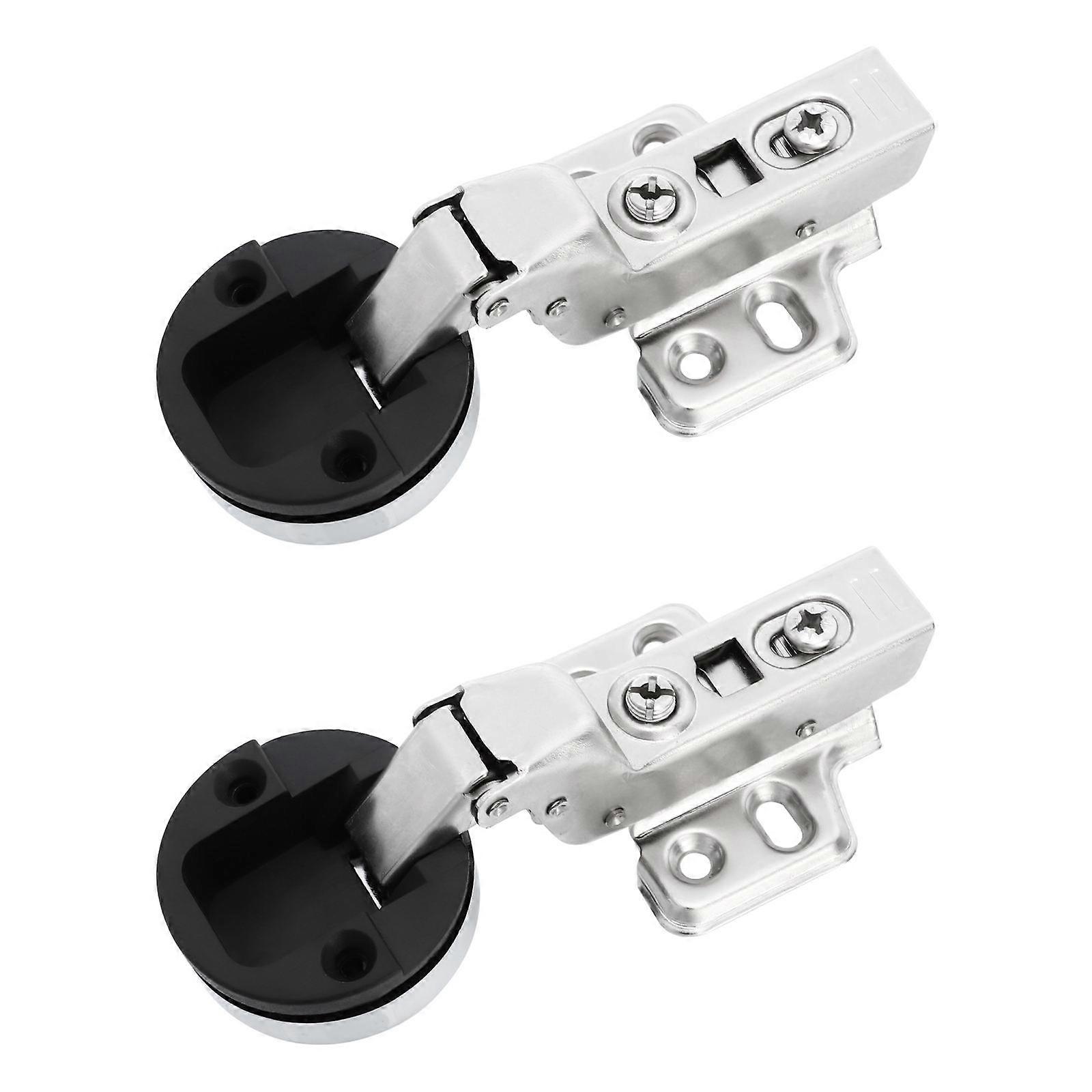 Buffer Hidden Hinge For Glass Cabinet Doors 2Pcs Adjustable High Load Bearing Design