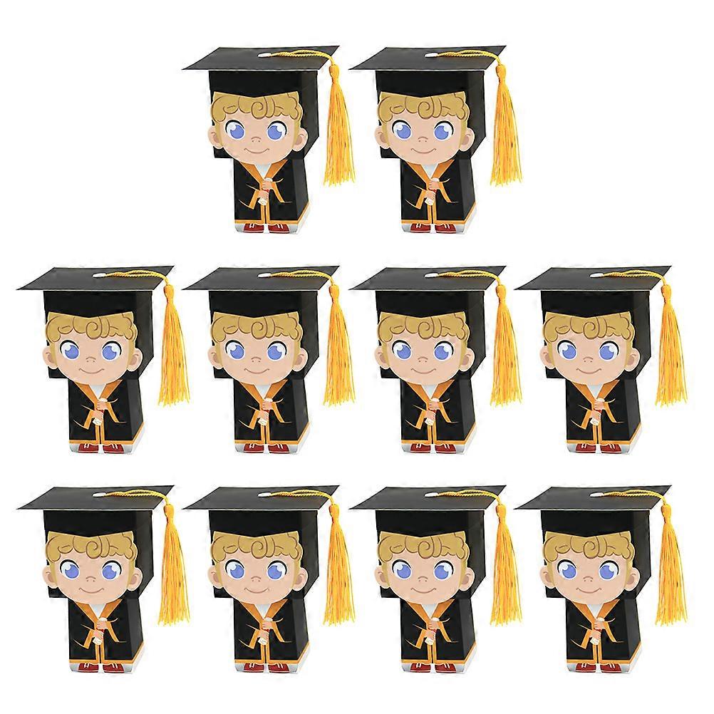 10Pcs Doctor Hat Candy Boxes For Boys Graduation Celebration Decorative Packaging