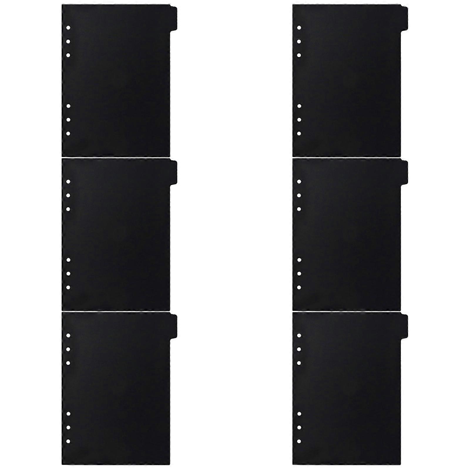 Binder Tabs Black A5 Notebook Dividers for Organizing 6Pcs Set