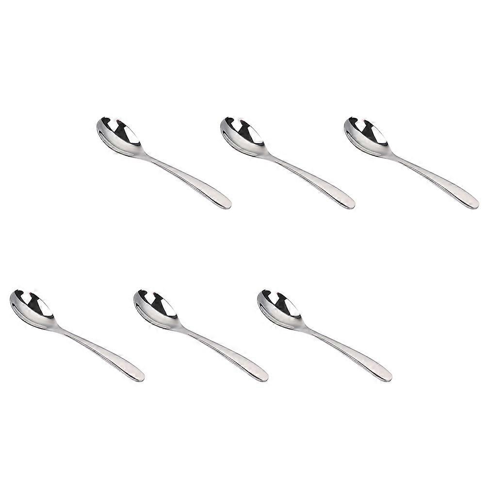 Multipurpose Coffee Spoon Stainless Steel for Mixing Drinks 6Pcs Silver