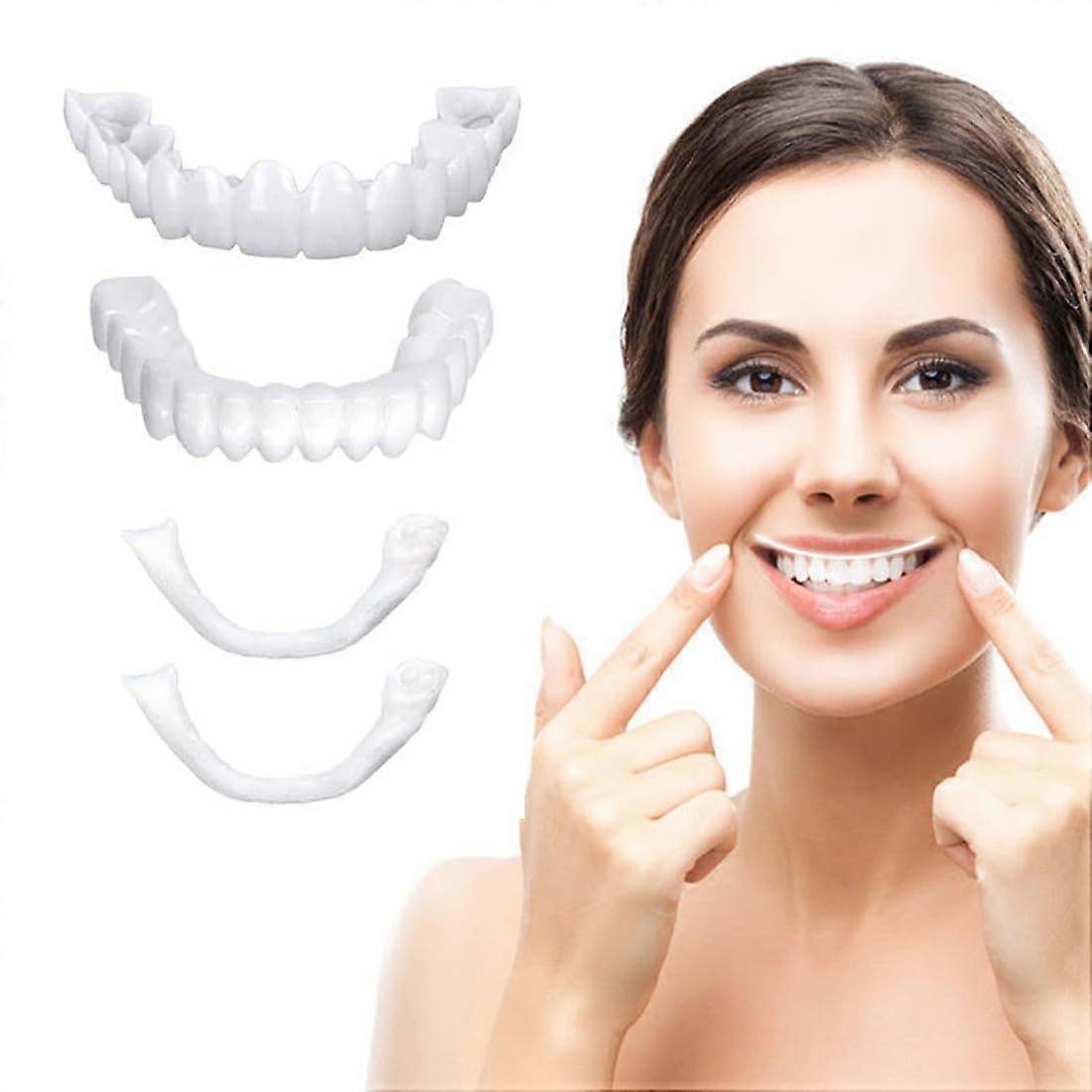 Veneers Fake Teeth Set  and Bottom for Missing Teeth Instant  Smile Adjustable Fit