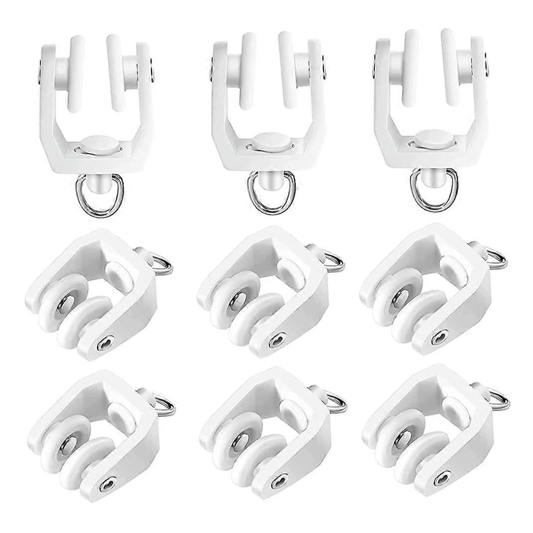 50 Pack Curtain Track Rollers for Ceiling Rails, Smooth Gliding Plastic Hooks for Flexible Tracks