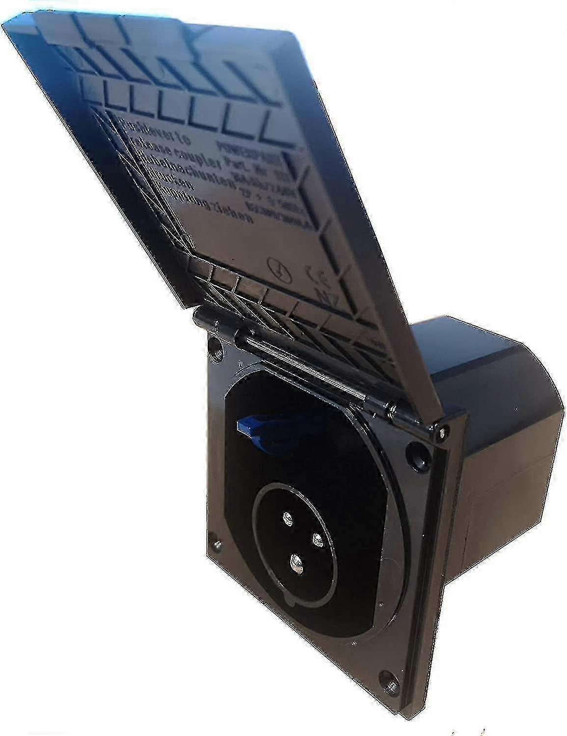 25-26 Caravan Flush Fitting 3 Pin Mains Plug Inlet Box(1pcs, Black )