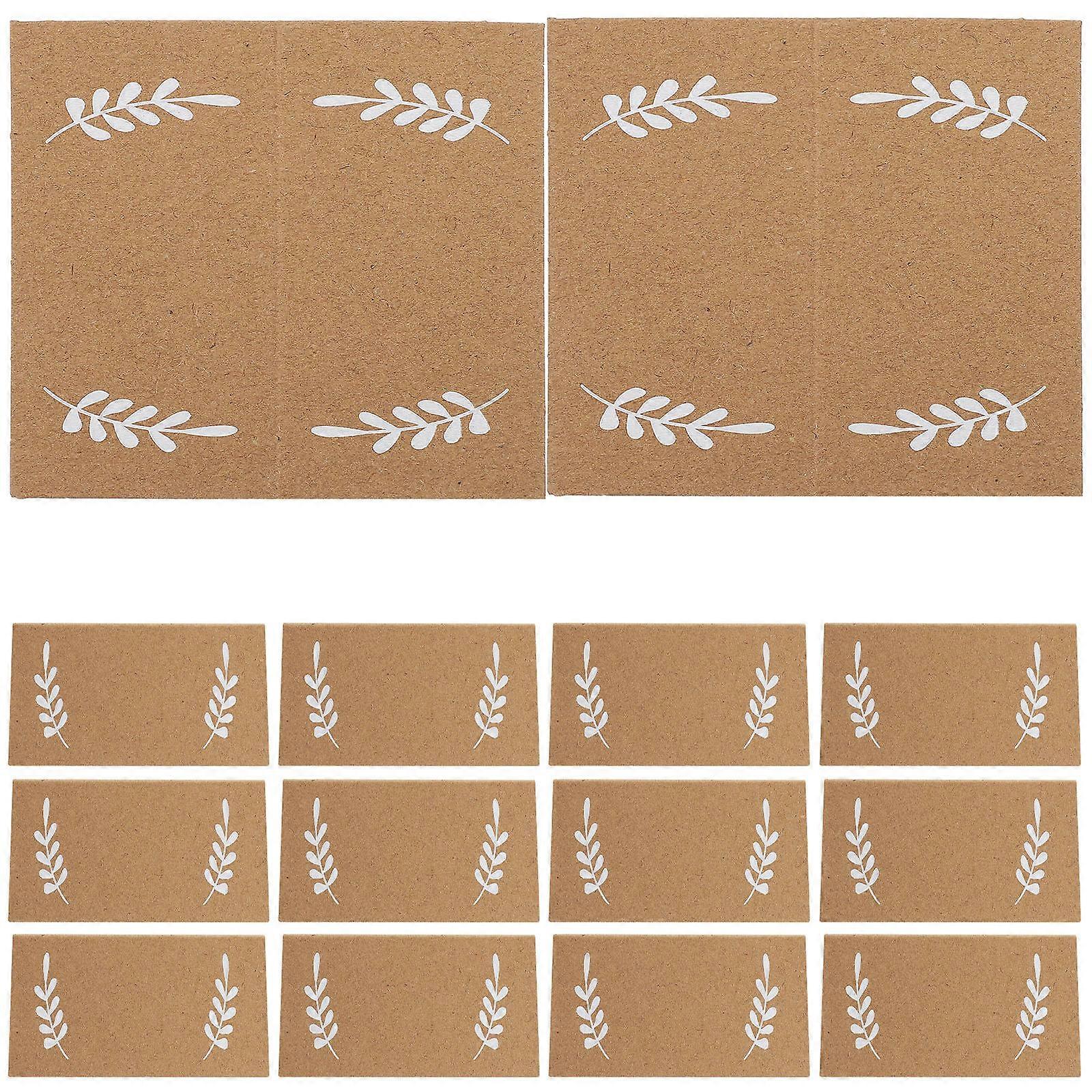 Place Cards Paper Table Cards for Wedding Seating Foldable 100Pcs Light Brown