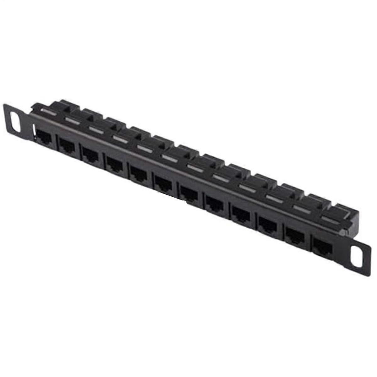 12 Port Patch Panel, Network Wire Organizer Rack Unshielded Cat5e/Cat6 Cable Network Patch Panel for Cord Management