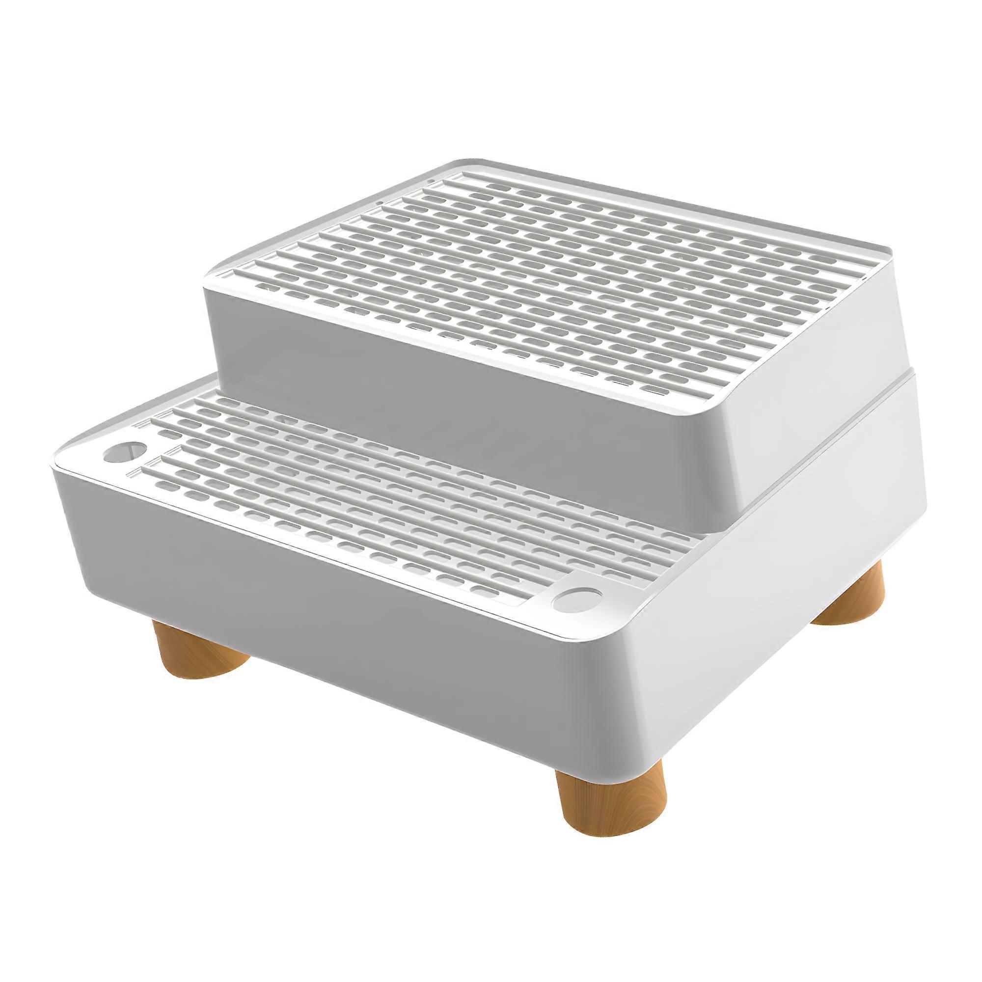 Time Efficient Two Layer Puss Wastebasket Step Easy Assembly Structure Saving Cleansing Effort for Busy Proprietors  White