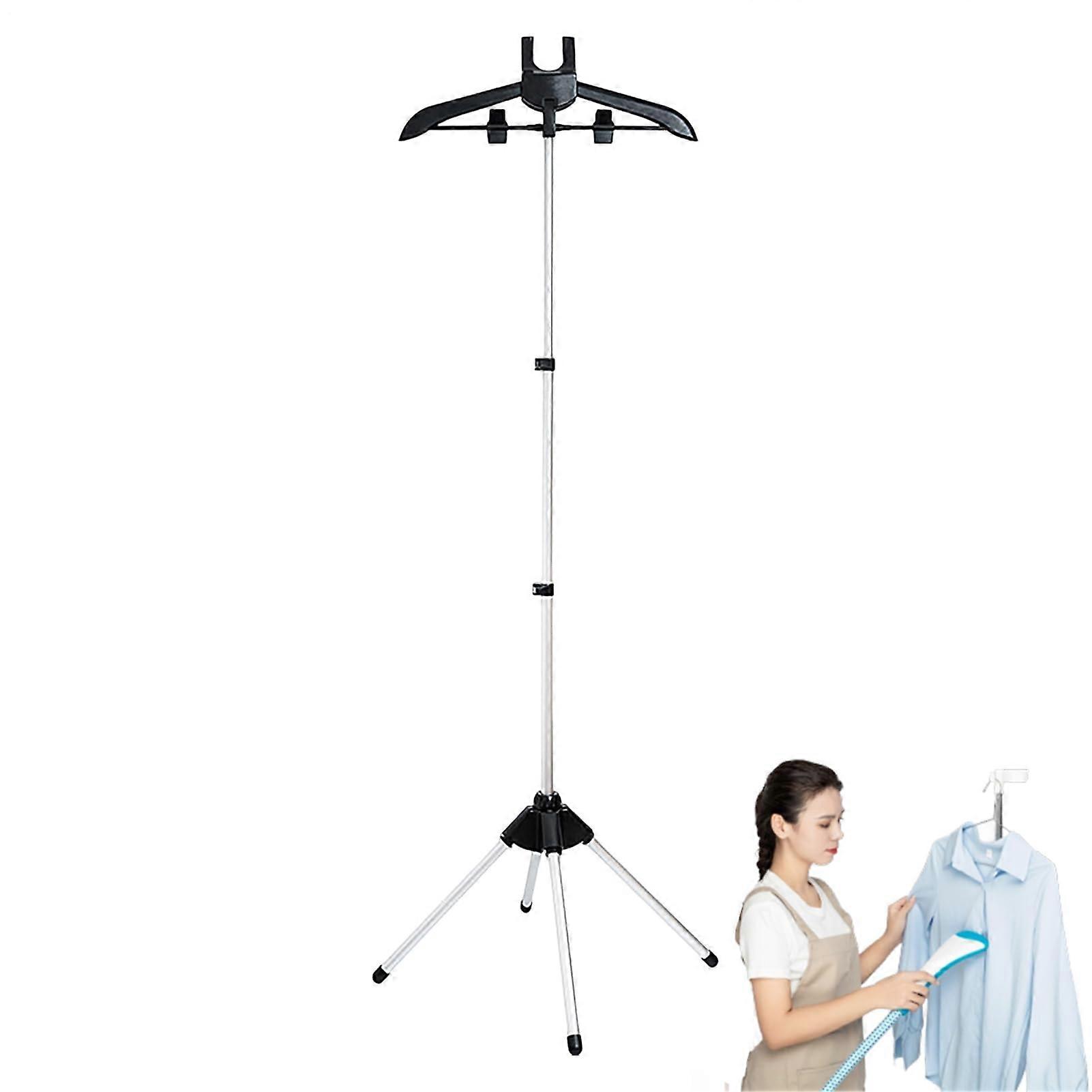 Adjustable 360° Rotatable Garment Steaming Stand with Foldable Telescopic Clothes Ironing Rack
