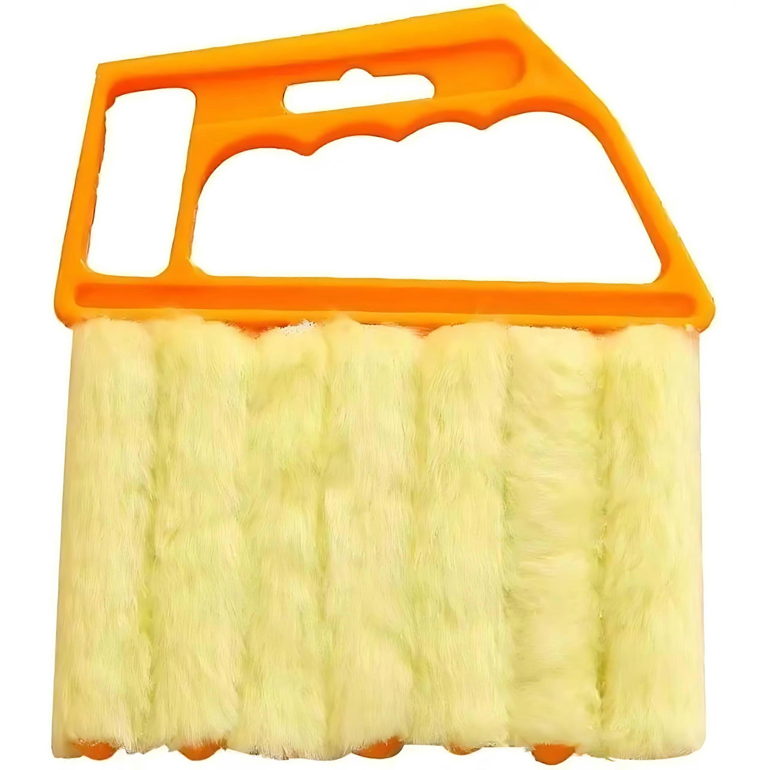 Blind Duster with Ergonomic Telescopic Handle for DualSide Vent and Blind Cleaning, Yellow