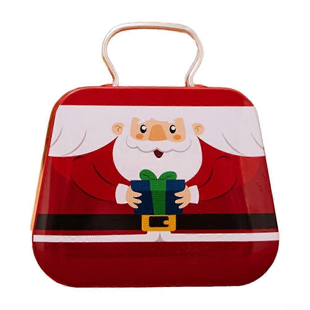 Christmas Cookie Tin with Handle, Spacious Holiday  Storage Box, Festive Handbag Design