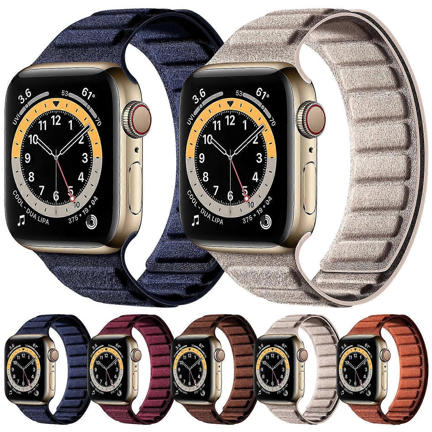 Square Magnetic Suede Watch Band