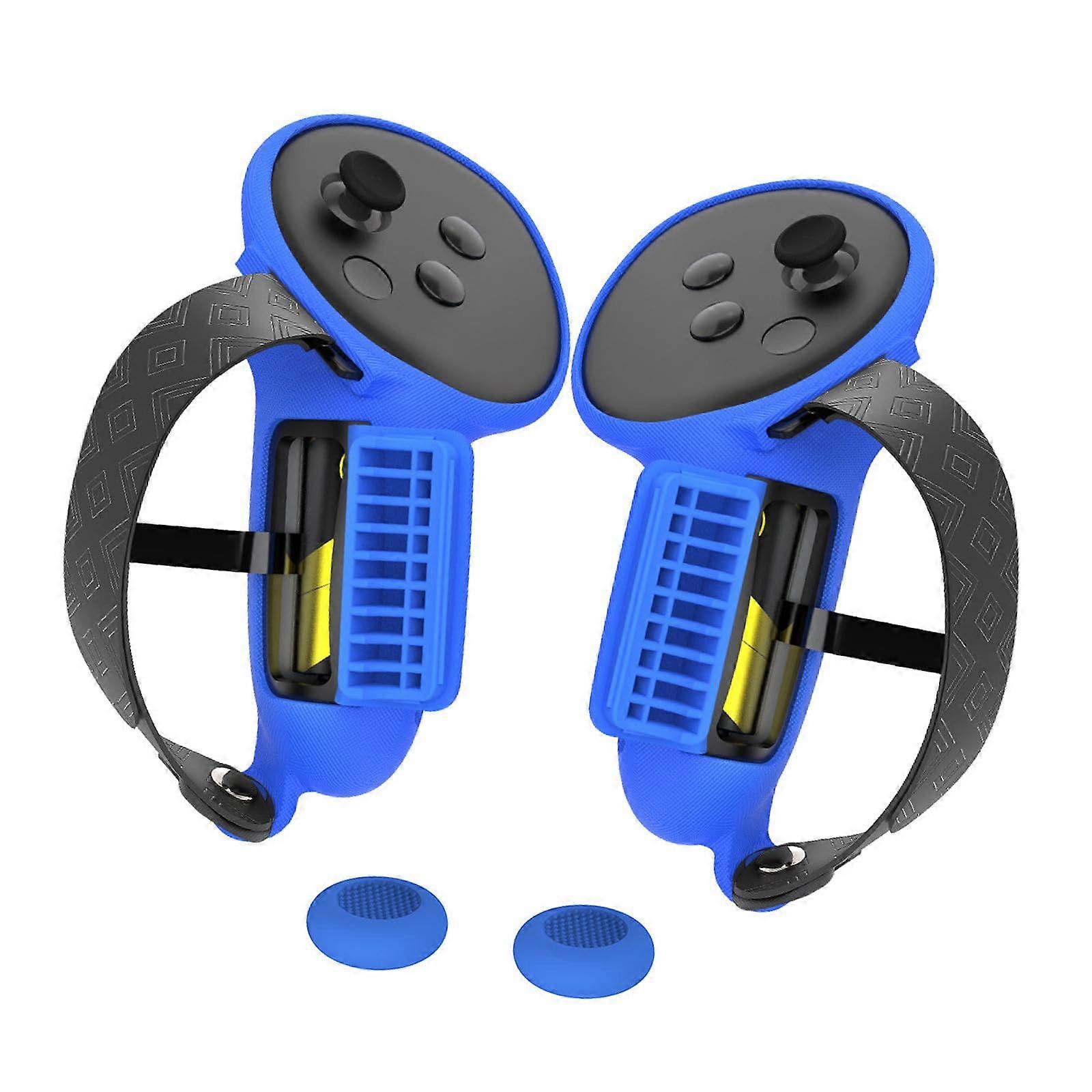 Silicone Grip Cover AntiSlip Sleeve ScratchResistant Blue for Quest 3S Controller