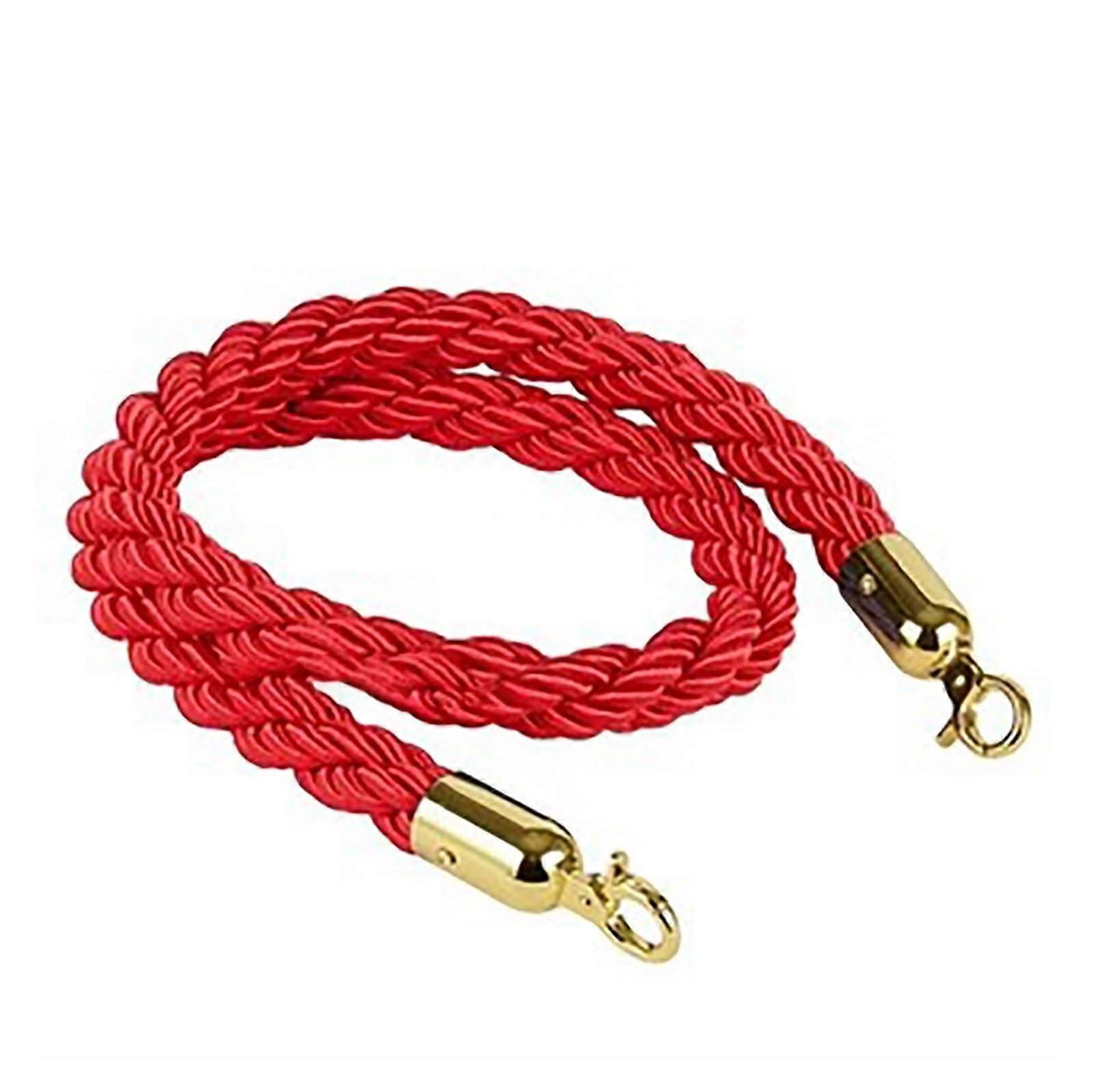 Crowd Control Rope Red Velvet 5ft Stanchion with Gold Hooks for Queue Barrier Divider