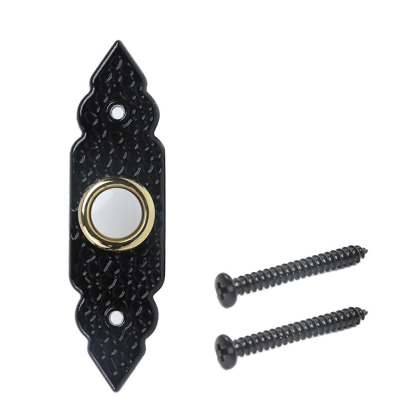 Black Wired Doorbell Button, Compact Easy Wall Mount Switch for Home and Office