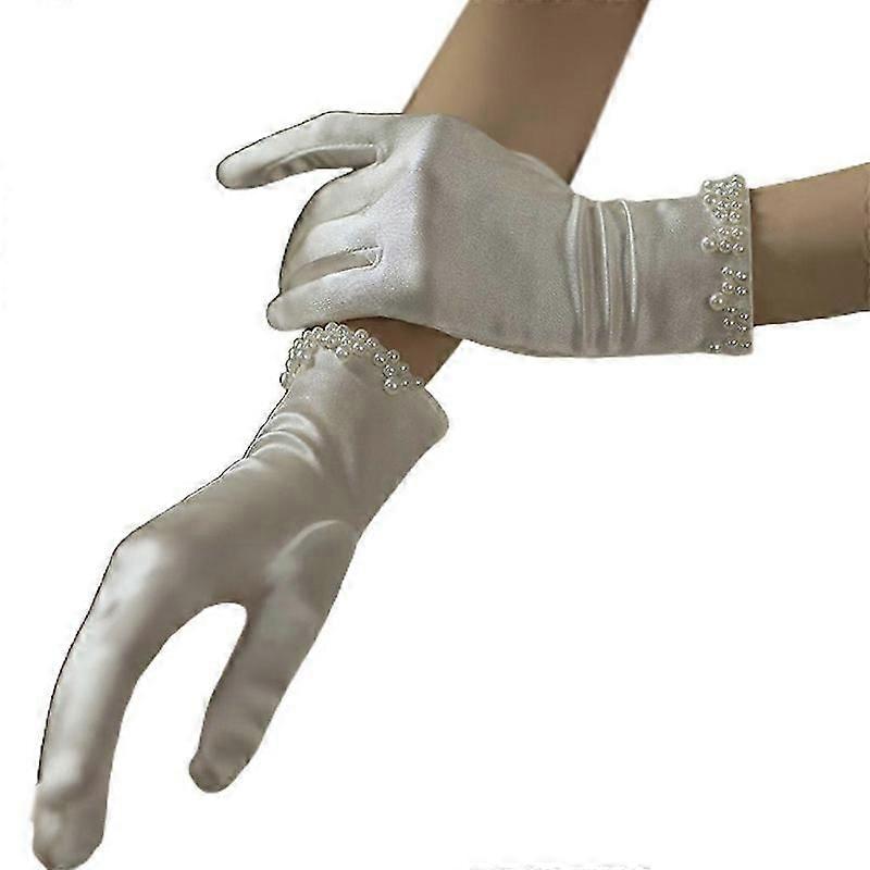 Wedding dinner gloves elegant short satin summer courtesy
