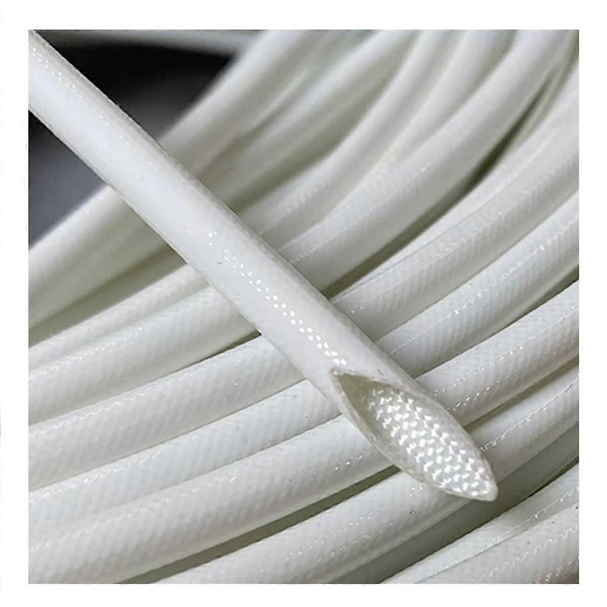 10mm Fiberglass Heat Resistant Sleeve 50m  Temp Electrical Insulation Tubing for Cables