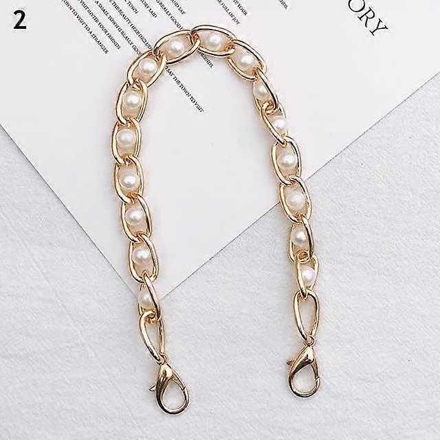 Vintage Pearl Bag Strap Double Layer Chain, Elegant Durable Replacement Strap for Handbag or Purse
