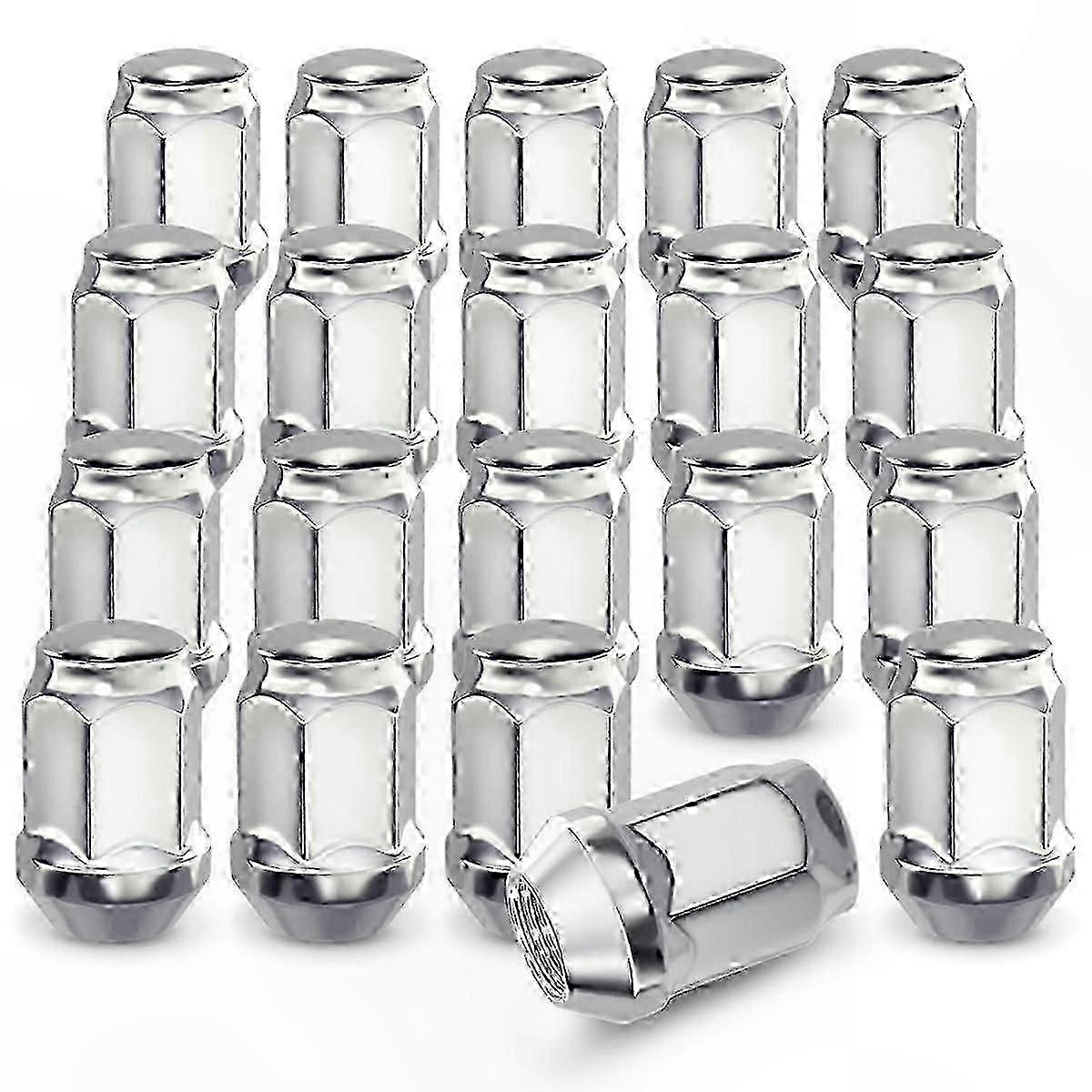 20 Pack 1/2 Inch-20 Thread Closed End Raised Lug Nuts for Wheel Applications