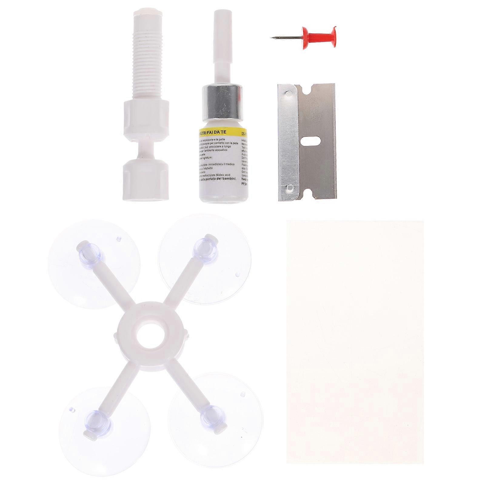 Professional Windshield Repair Kit for Car Glass 1Set White ABS Material