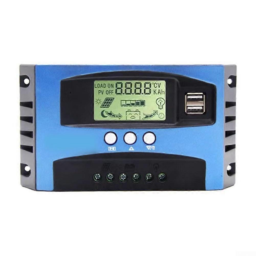 MPPT Solar Charge Controller 12V 24V 50A LCD USB Output Adjustable Current for Lead Acid Lithium