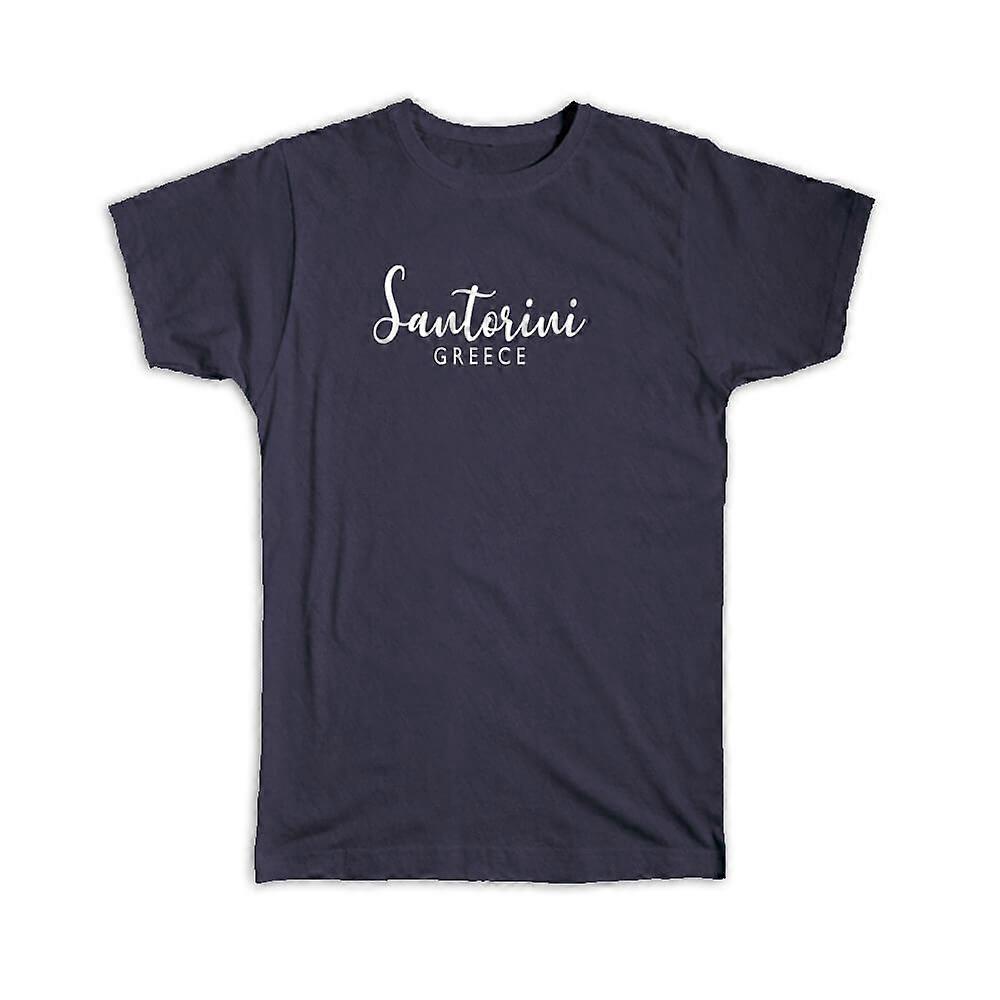 Gift T-Shirt: Santorini Cursive