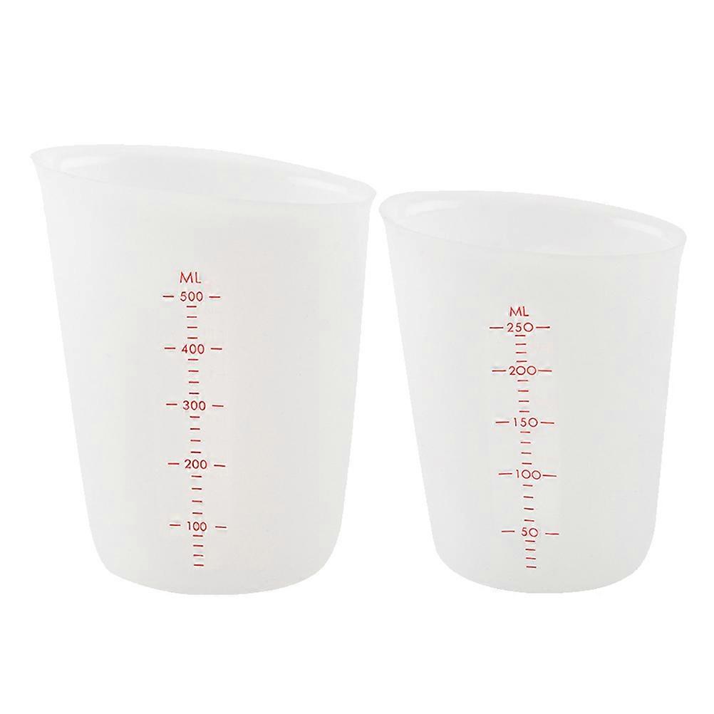 Silicone Beaker for Baking Use with Graduated Scale 2Pcs Measuring Cups
