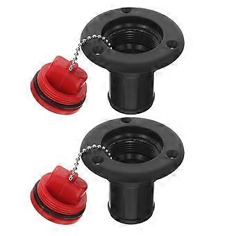 2pcs Keyless Deck Filler Caps with Retaining Chain - Plastic Oil Tank Vent Cover and Caravan Screw Top Cap - Water Filler Cover for Campers Boat Gas T