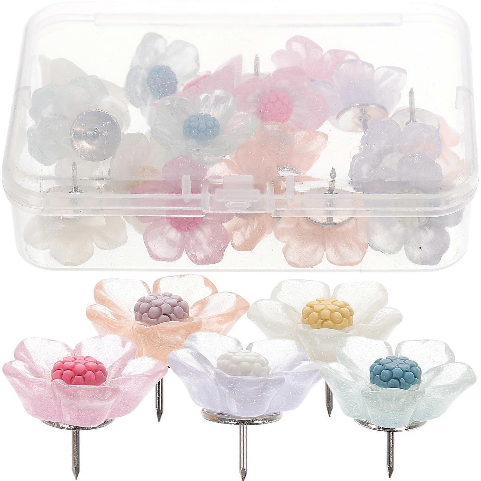 Delicate Flower Pushpins Multi-Function Thumbtacks 20Pcs for Home Use