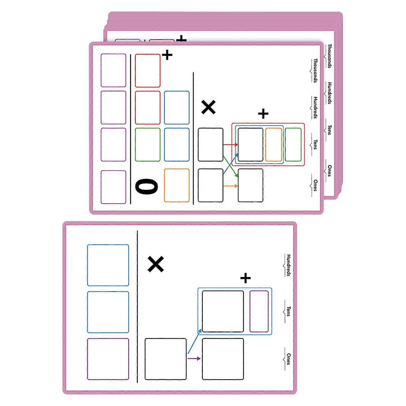 10Pcs Multiplication Steps Chart Educational Mathematical Training Dry Erase