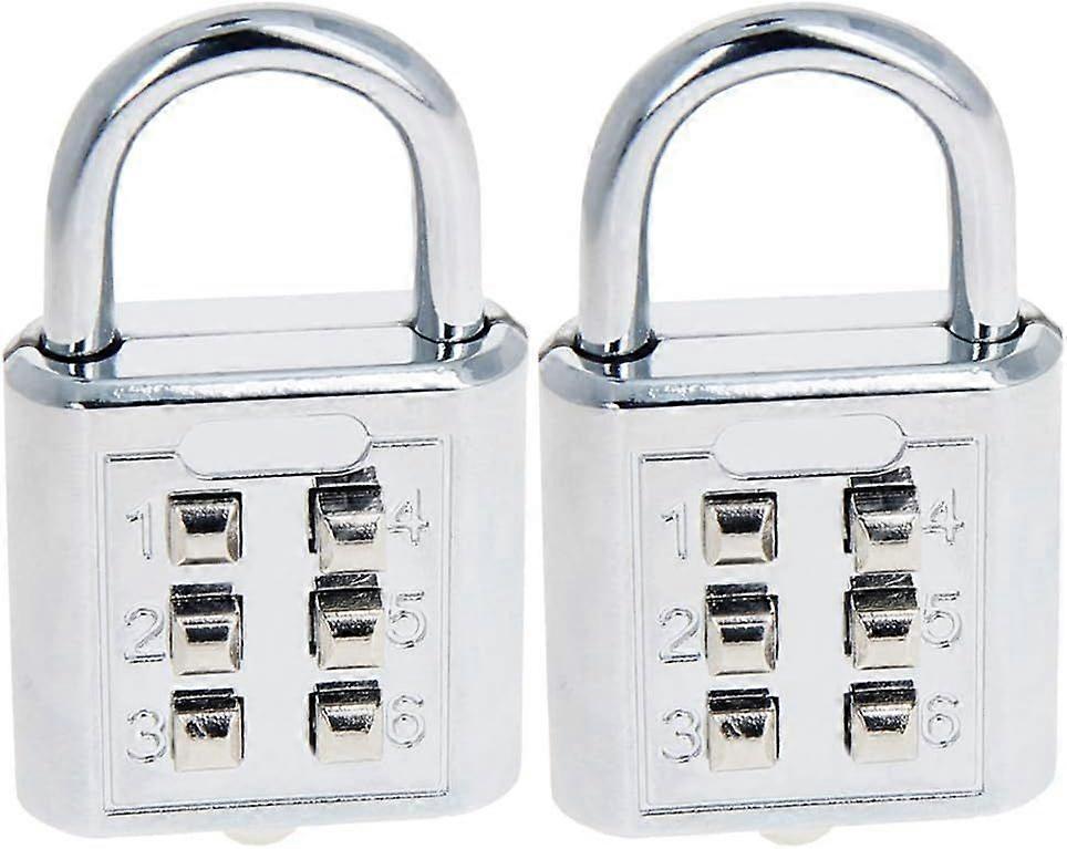Pack 6 Digit Combination Lock for Locker, Silver
