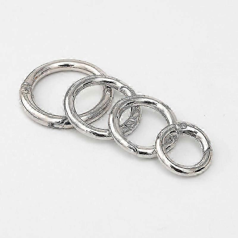 Metal Spring Gate O Ring Keyring Snap Clasp Clips - 10x Pack