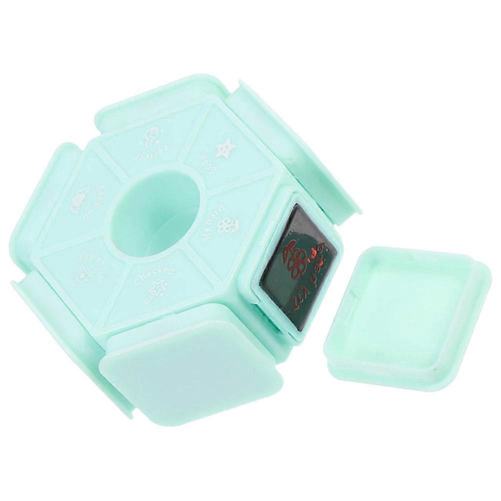 Green Multi-Sides Teachers Stamp for Homework Comments PP Material