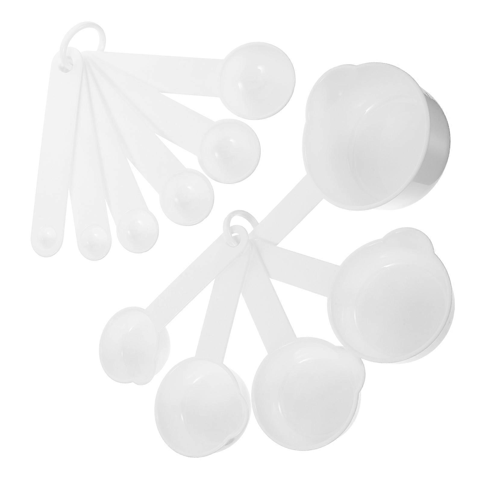 Measuring Spoons Set for Kitchen Use 1Set White Plastic Tool