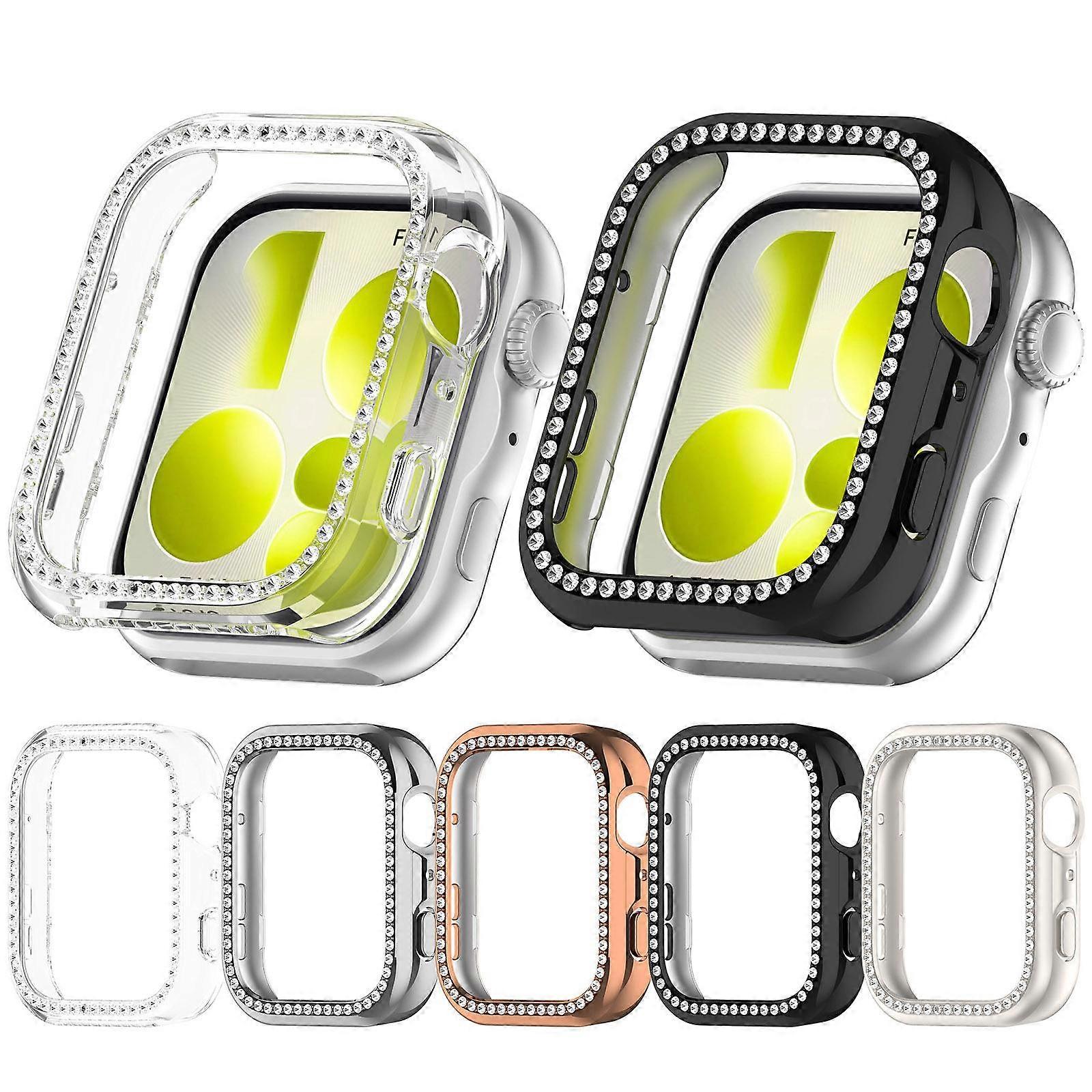Single Row Diamond Half Coverage Hollow PC Watch Protective Case