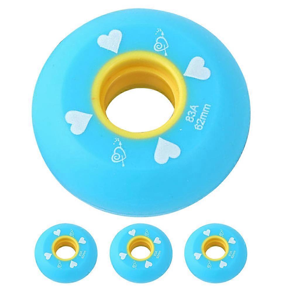 Blue Rubber Skate Wheels for Roller Skate 8Pcs Indoor Replacement Set
