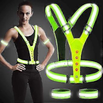 Gilet réfléchissant à LEDLes feux de course de gilet de sécurité réfléchissants à LED haute visibilité pour les coureurs