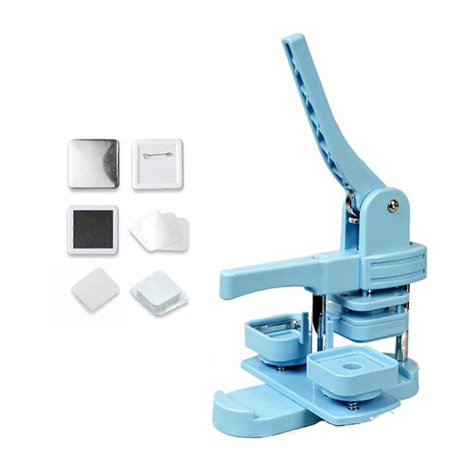 Square Button Maker Machine 55MM Square Badge Maker Machine Button Press Pin Maker Machine with Accessories compatible with Badge