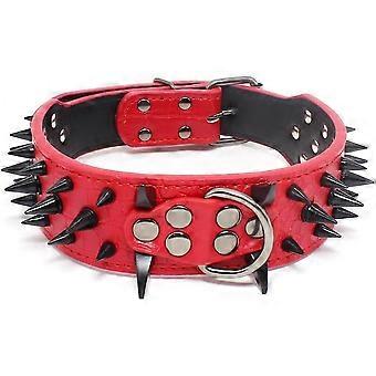 Collier pour chien à pointes acérées, réglable et ultra-résistant. Collier en cuir PU riveté, 5 cm de large, pour chiens ayant un tour de cou de 48 à 56 cm.