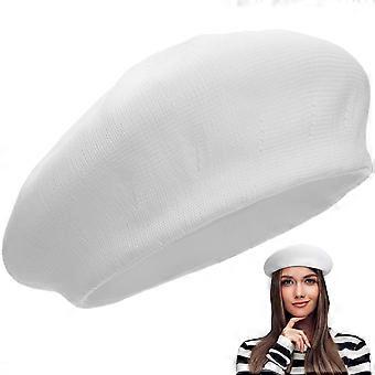 Sun Protection Beret Hat for Adults 2Pcs White Summer Fashion Painter